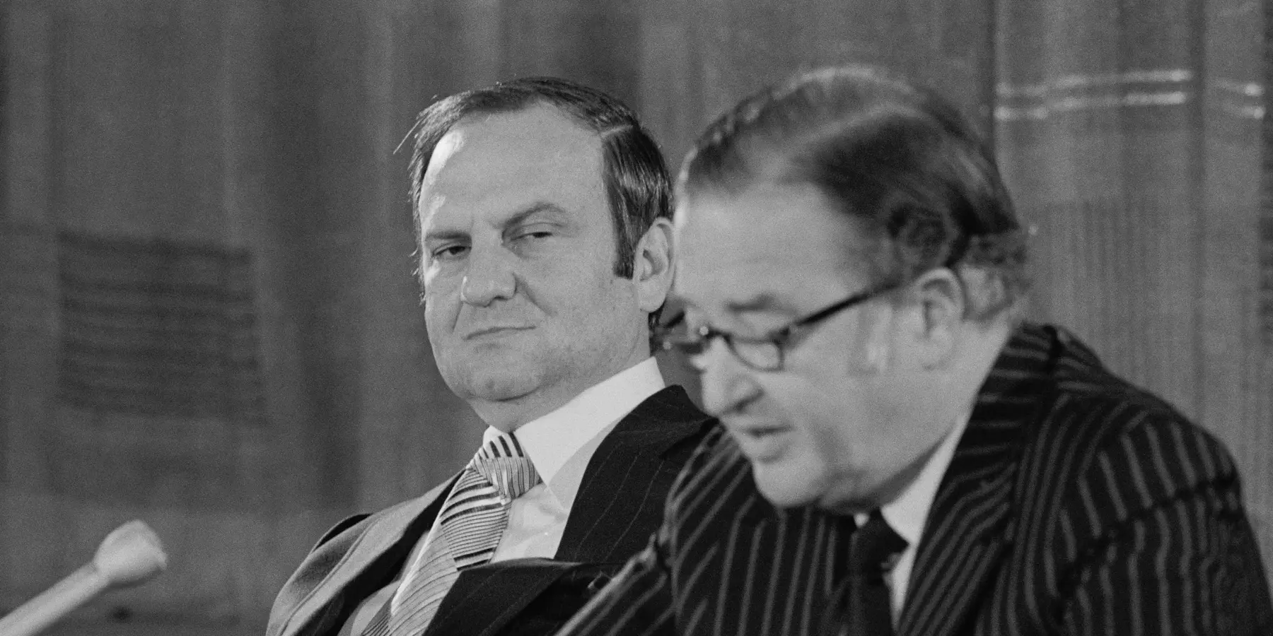 Henry Ford II and Lee Iacocca at a News Conference