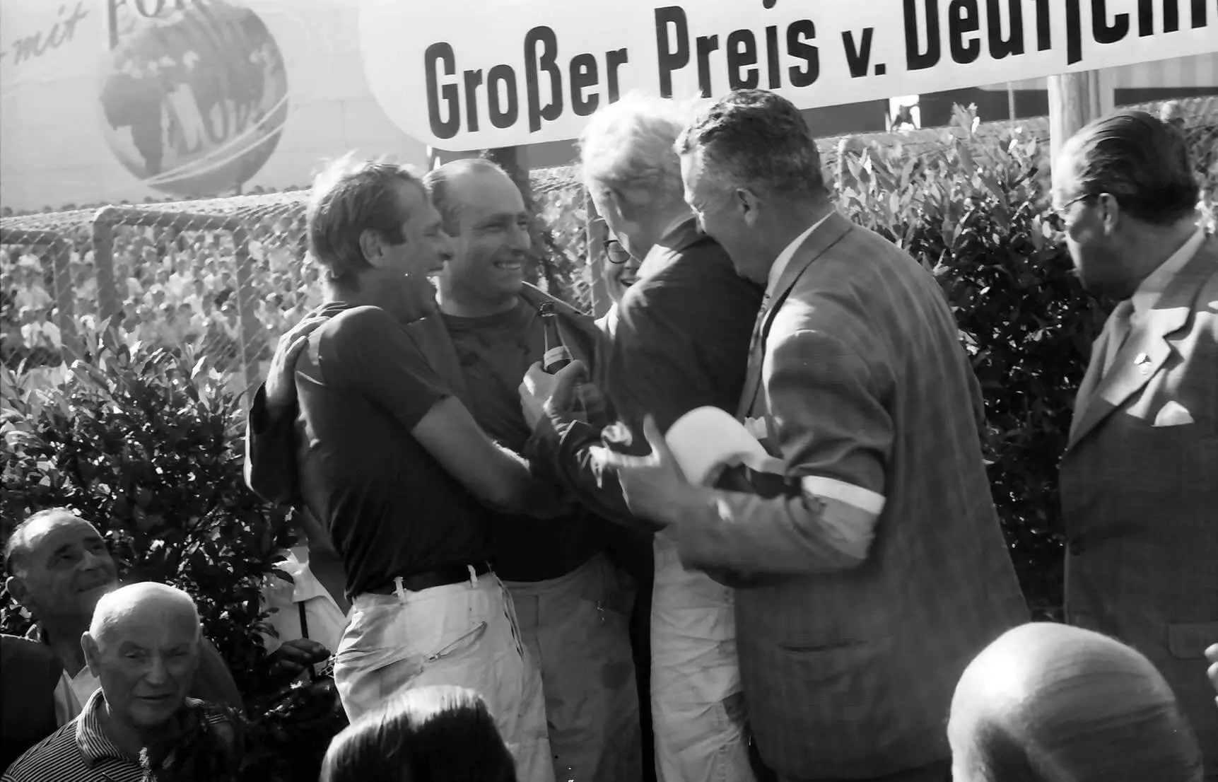 Collins, Fangio a Hawthorn, Nurburgring 1957